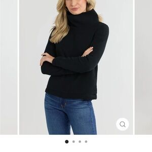 Dudley Stephens  Black Turtleneck Fleece Sweater